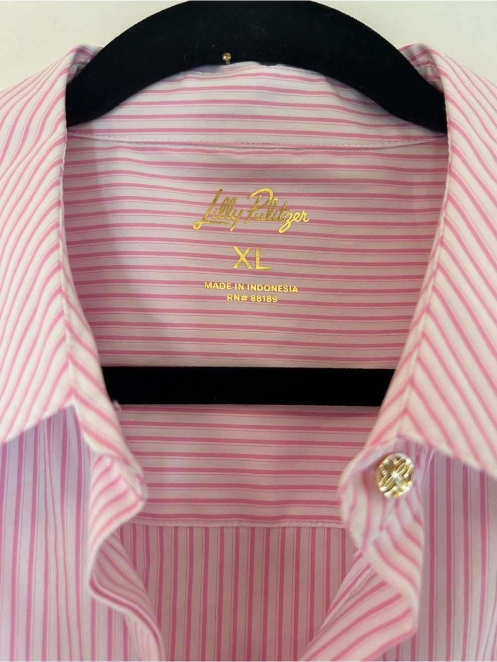 Lilly Pulitzer The Lilly Tie Shirt Conch Shell Pink Size XLarge NWT - Picture 10 of 10